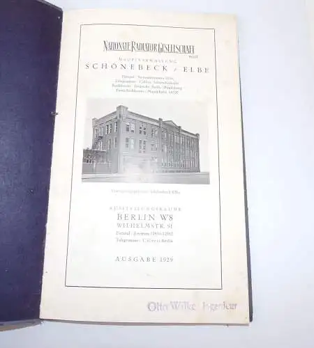 Nationale Radiator Gesellschaft Schönebeck Elbe Warmwasser Ventile Klempner Buch