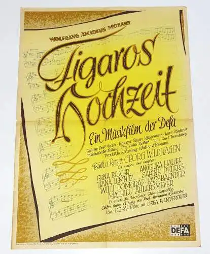 Defa Filmplakat  Figaros Hochzeit 1949 Georg Wildhagen Angelika Hauff !