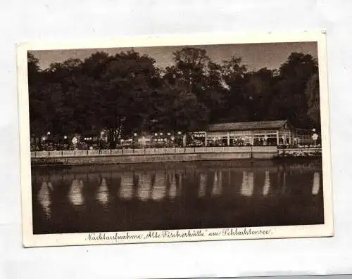 Ak Nachtaufnahme alte Fischerhütte am Schlachtensee 1940