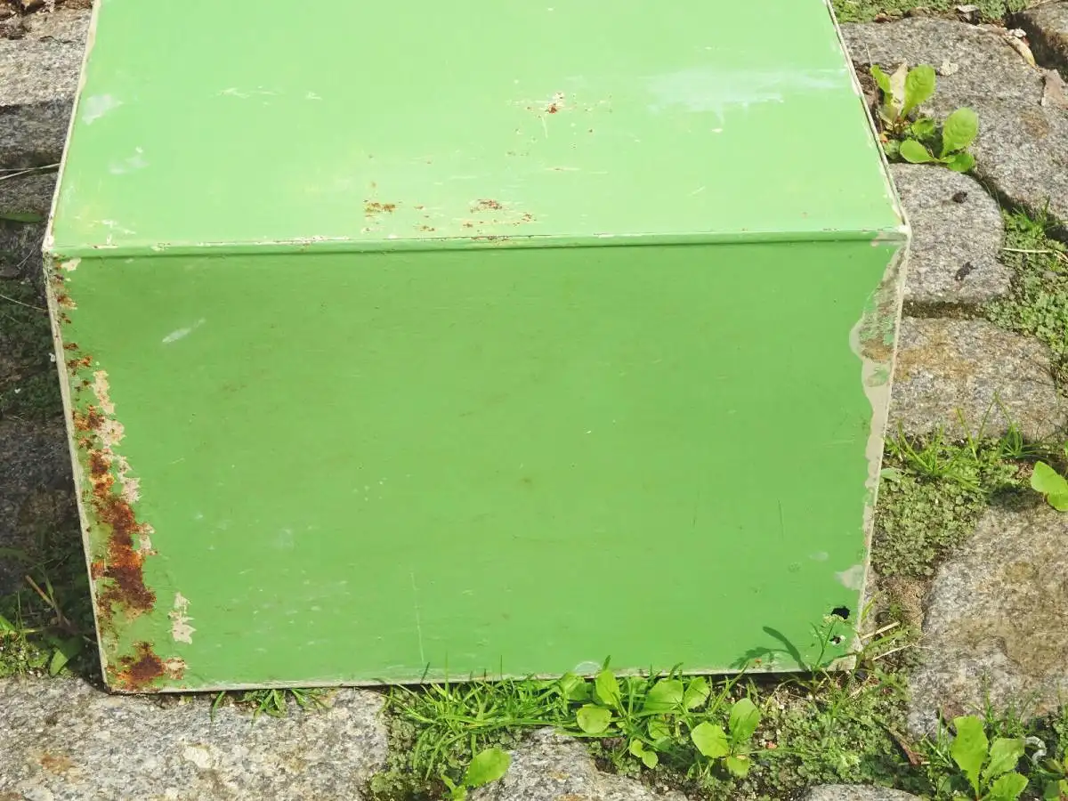 Vintage Blech Vorratsschrank kleiner Schrank Hängeschrank Werkstatt Loft Deko ! 5