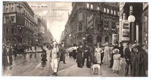 Panorama Ak Berlin In der Friedrichstrasse Klappkarte um 1910