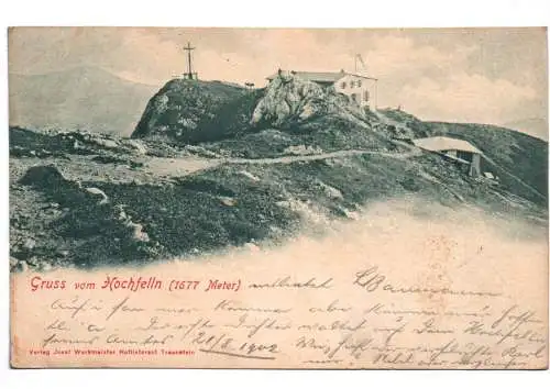 Litho Ak Gruss aus Hochfelln Posthilfsstelle Stempel 1902 Alpen Chiemsee