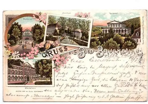 Litho Ak Bad Brückenau Bellevue Badebau Kursaal 1899