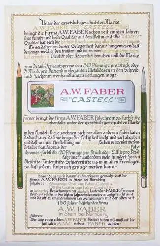 Faber Castell Prospekt 1911 Firmenjubiläum Reklame