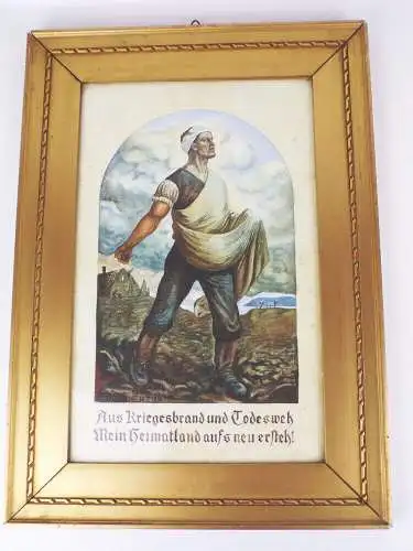 Aquarell Junker 1 Wk Aus Kriegesbrand und Todesweh Heimatland WW1 Bilderrahmen