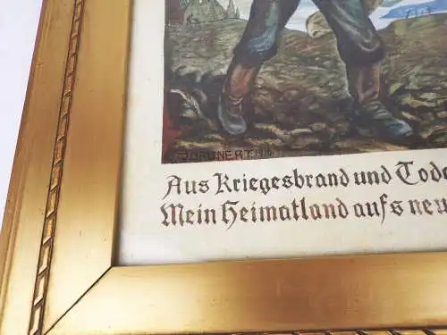 Aquarell Junker 1 Wk Aus Kriegesbrand und Todesweh Heimatland WW1 Bilderrahmen