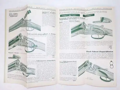 Alter Katalog Anton Sodia Gewehrfabrik Ferlach Kärnten Flinten Gewehre Munition