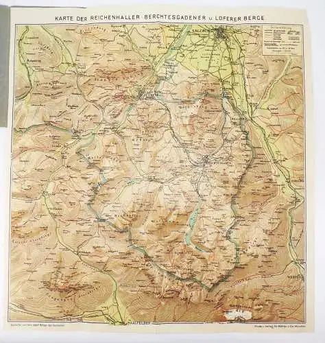 Karte der Reichenhaller Berchtesgaden Loferer Berge 1930 er Landkarte