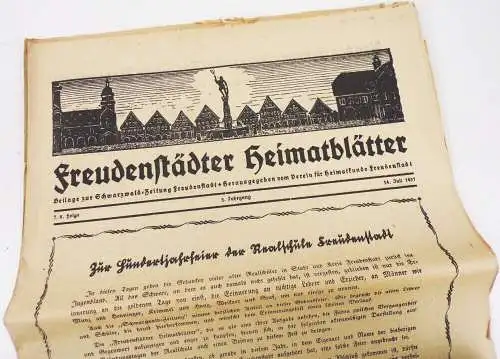 Freudenstädter Heimatblatt 1936 bis 1939 Freudenstadt