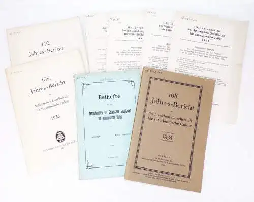 Schlesische Gesellschaft für vaterländische Cultur 1922 bis 1941 