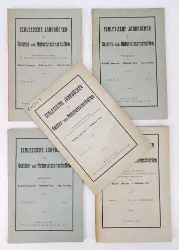 Schlesische Jahrbücher für Geistes und Naturwissenschaften 1923 1924 Breslau Sch