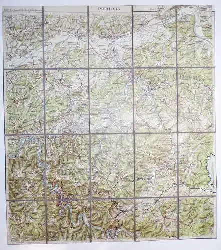 Alte Leinenkarte Iserlohn Sauerland Landkarte old map