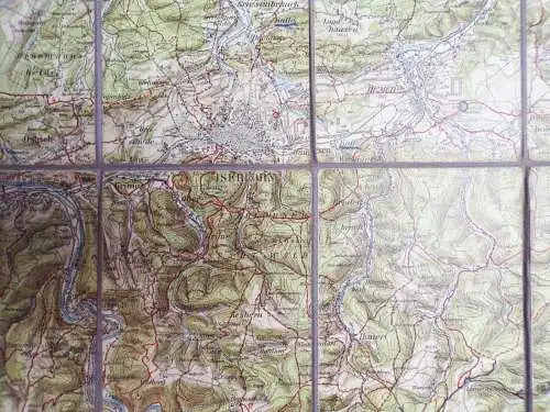 Alte Leinenkarte Iserlohn Sauerland Landkarte old map