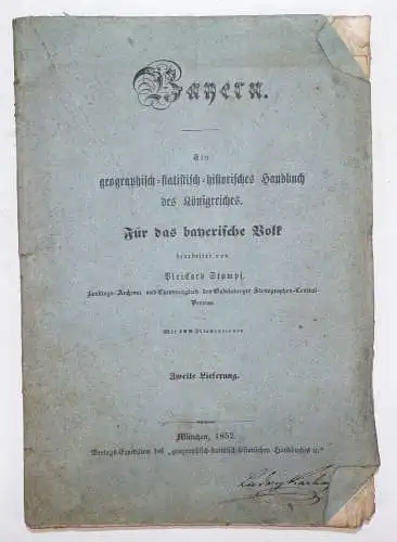 Bayern geografisch statistisch historisches Handbuch Zweite Lieferung 1852 