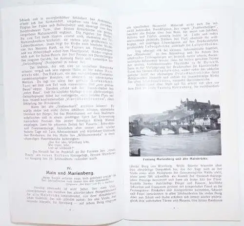 Würzburg Kleinod du in Frankenlanden Reiseführer Stadtplan um 1915