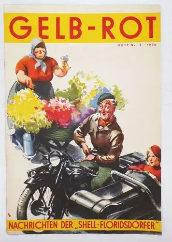 Gelb Rot Heft Nr 2 von 1936 Shell Nachrichten Zeitschrift Oldtimer