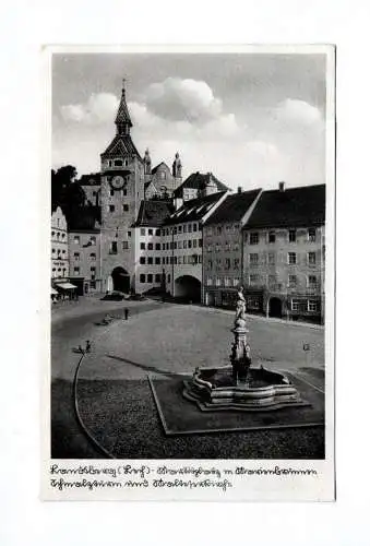Ak Landsberg am Lech Oberbayern Partie am Marktplatz mit Brunnen DR