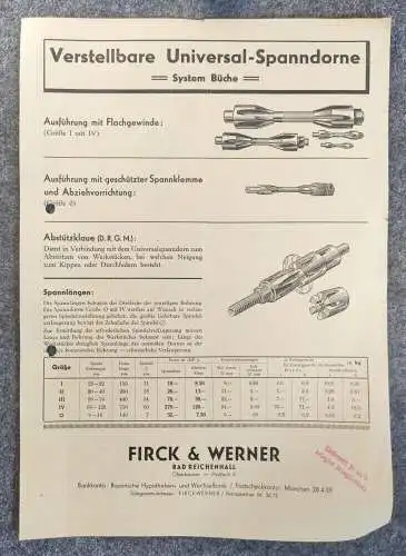 Werbeblatt Verstellbare Universald Spanndorne Bad Reichenhall