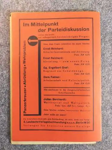 Jung sozialistische Blätter Oktober 1928 Heft 10 mit Beilage 7 Jahrgang