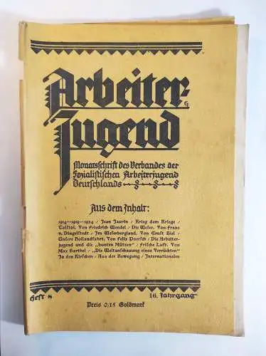 Arbeiter Jugend Heft 8 Berlin 16 Jahrgang August 1924