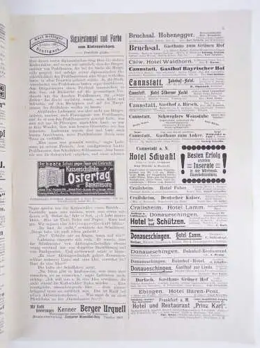 Württembergische Eisenbahn Zeitung Nr 38 von 1907 Stuttgart Fremdenblatt Bäder Z