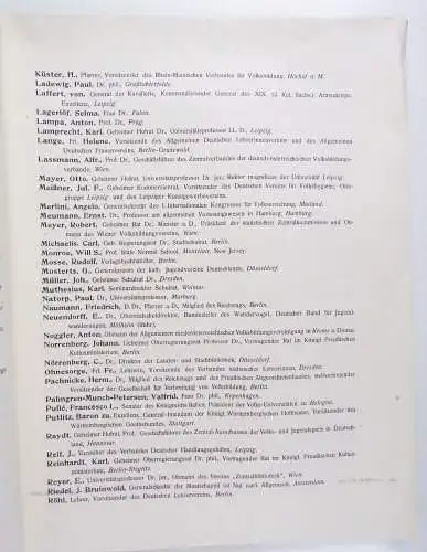 Vierter internationaler Kongress für Volkserziehung Volksbildung 1914 Leipzig 