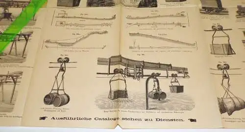 Seilbahn Plakat Otto Neitsch Halle Saale Aushang um 1898 Transport Eisenbahn