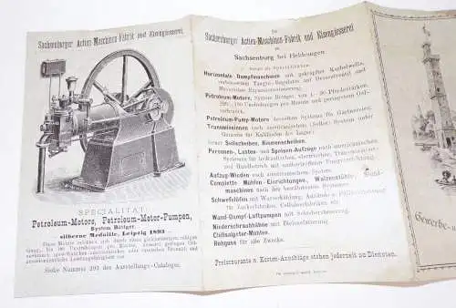 Prospekt Thüringer Gewerbe und Industrie Ausstellung Erfurt 1894 Maschinen