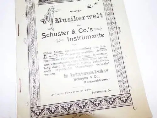 Was die Musikwelt über Schuster & Co Instrumente Markneukirchen sagt um 1900