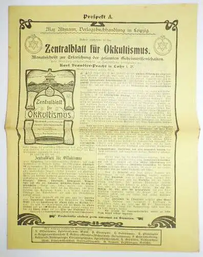 Okkultismus Buch Empfehlungen Max Altmann Verlagsbuchhandlung Leipzig um 1910