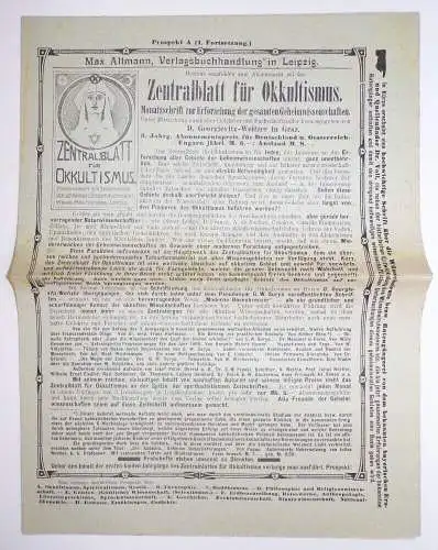 Okkultismus Buch Empfehlungen Max Altmann Verlagsbuchhandlung Leipzig um 1910