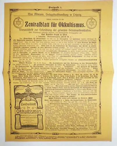 Okkultismus Buch Empfehlungen Max Altmann Verlagsbuchhandlung Leipzig um 1910