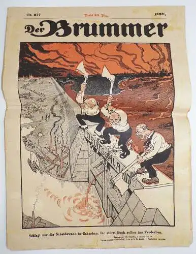 Der Brummer Zeitschrift Nr 277 von 1920 Aufmarsch der Feldfrüchte Satire