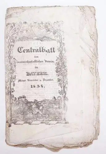 Centralblatt des landwirtschaftlichen Vereins in Bayern November Dezember 1838