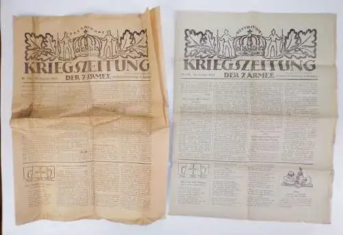 Konvolut Kriegszeitung der 7 Armee 1916 1918 WW1 Zeitung