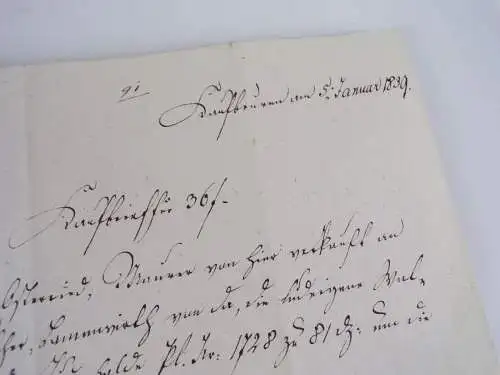 Handschriftlicher Kaufbrief 1839 Kaufbeuren