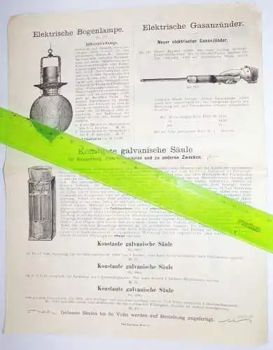 Prospekt Wolff u Ricks Berlin Dynamomaschinen elektrische Apparate 1900 er