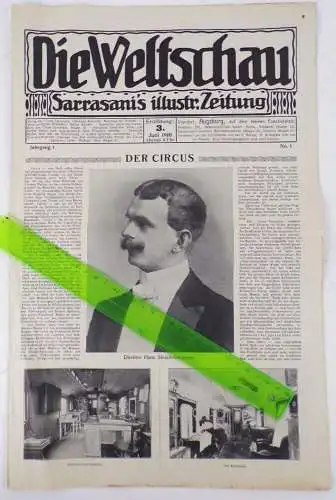 Die Weltschau Sarrasani illustrierte Zeitung Nummer 1 Juni 1910 1 Jahrgang Zirku