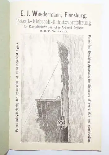 Flensburg Weedermann Patent Eisbrech Schutzvorrichtung Dampfschiffe 1895