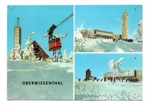 Ak Oberwiesenthal Bergstation der Drahtseilbahn und Aussichtsturm 1969