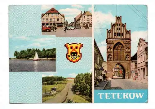 Ak Teterow Marktplatz Burgwall Nordkurve des Bergrings 1965