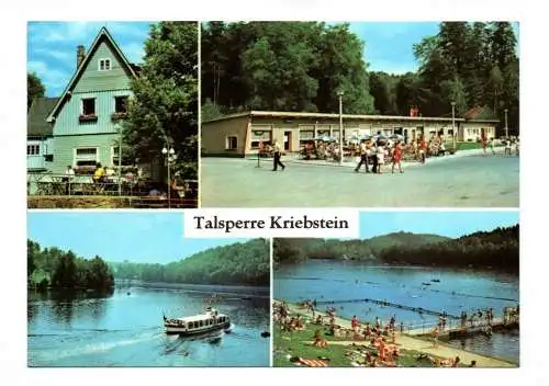 Ak Talsperre Kriebstein und Ladenstraße Stausee mit MS Sachsen 1974 Freibad