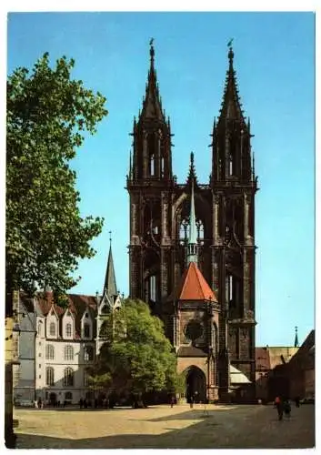 Foto Ak Meißen an der Elbe Westtürme des Doms 1978