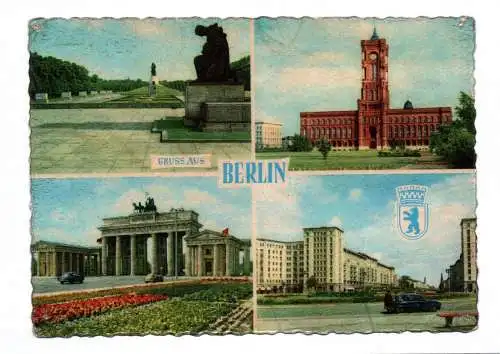 Ak Gruss aus Berlin 1960 Brandenburger Tor