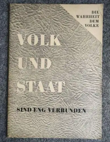 Politik Heft Volk und Staat sind eng verbunden DDR Die Wahrheit dem Volke