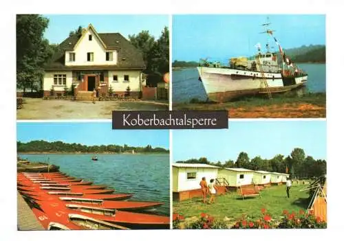 Ak Koberbachtalsperre 1976 Seehaus Schiff und Boote Bungalows Koberbach