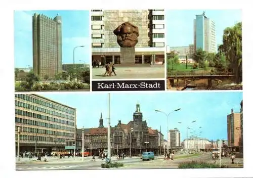 Ak Karl Marx Stadt Interhotel Kongreß Monument Hochhaus Rosenhof mit Pfortensteg