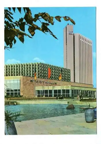 Foto Ak Karl Marx Stadt 1975 Stadthalle und Interhotel Kongreß