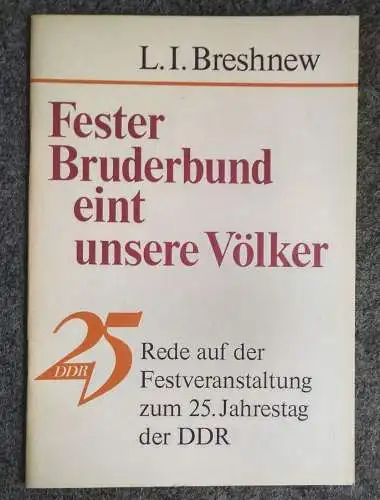 Fester Bruderbund eint unsere Völker 1974 DDR Politik Heft