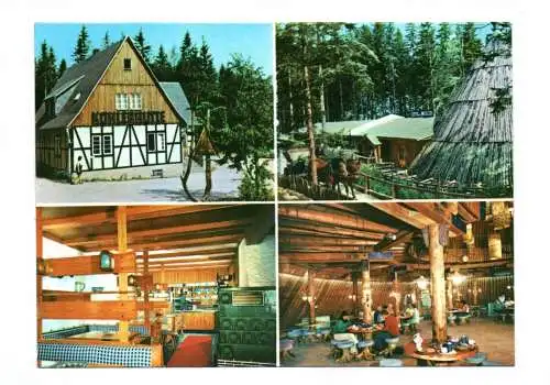 Ak Sosa Erzgebirge Konsum Gaststätten 1975 Köhlerhütte und Meiler